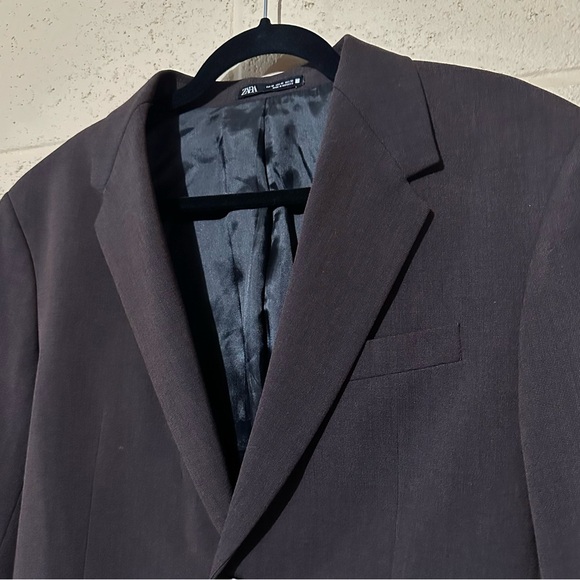 ZARA men’s sports coat blazer size 42‎ in brown polyester - Picture 3 of 10
